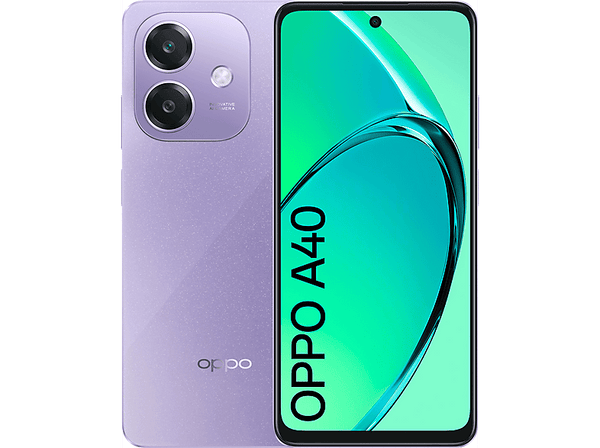 Móvil - OPPO A40, Starry Purple, 128 GB, 4 GB RAM, 6.72" LCD HD+ 90Hz, Qualcomm® Snapdragon® 6s 4G Gen1, 5100 mAh, Android