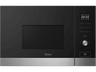 Microondas con grill integrable - Midea MBMTG820H-X, 800 W, 1000W Potencia Grill, 7 Funciones, 20l, Cristal Negro/ Inox