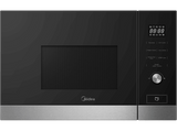 Microondas con grill integrable - Midea MBMTG820H-X, 800 W, 1000W Potencia Grill, 7 Funciones, 20l, Cristal Negro/ Inox