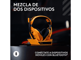 Auriculares gaming - Logitech G A50 X MCLAREN, Estación base, Multidispositivo, HDMI 4K, Lightspeed, Micrófono, PC-MAC-PS-XBOX, Bluetooth, Naranja