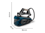 Centro de planchado - Rowenta VR7444, 2400 W, 350 g/min, 6.5 bar, Suela de Durilium Airglide, Azul