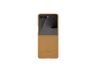 Funda móvil -  Samsung, Para Samsung Galaxy Z Flip7, Cuero Vegano, Marrón Oscuro