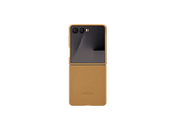 Funda móvil -  Samsung, Para Samsung Galaxy Z Flip7, Cuero Vegano, Marrón Oscuro
