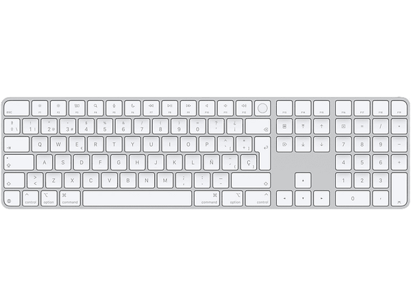 Apple Magic Keyboard, Con Touch ID y teclado numérico, Teclas Blancas, Español, Bluetooth, Blanco