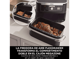 Freidora de aire - Ninja FlexDrawer 7 en 1 AF500EU, 2470 W, 7 Programas, Capacidad 10.4l, De 40°C a 240°C, Negro