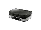 Grill - Philips GRILL 5000 2400W Smoker + Tapa de vidrio HD6212/90, Revestimiento de Maifan, Superficie de 1250 cm2, Sistema de ahumado, Acero inox.