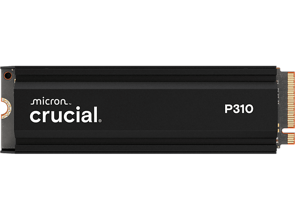 Disco duro SSD interno 1TB - Crucial P310 PCIe Gen4 NVMe 2280 M.2, Interno, Velocidad lectura 7100 MB/s, Con Disipador de Calor, Negro