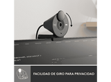 Webcam - Logitech Brio 300, Full HD, Micrófono con reducción de ruido, USB-C, Corrección de luz, Windows, Mac, Obturador de privacidad, Negro