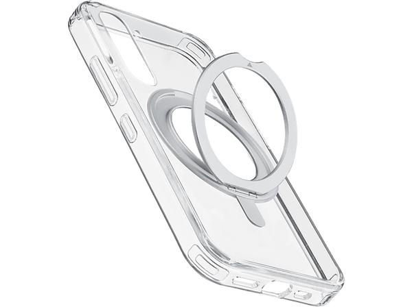 Funda móvil - CellularLine SPIN MAG, Para Samsung Galaxy S25 Ultra, Carga inalámbrica, Soporte, Transparente
