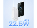 Powerbank - Baseus EnerFill Bipow 2 Pro, 30000mAh, 22.5W, Con cable retráctil Tipo-C, Carga bidireccional y simultánea, Pantalla inteligente, Blanco