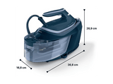 Centro de planchado - Philips PSG6023/20, OptimalTEMP, Sin Quemaduras, ProVelocity, 2400 W, 6,5 bar, 500 g/min, SteamGlide Plus, 1,8 L, Azul OscurO