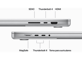 Apple MacBook Pro (2023) MRW43Y/A, 16,2, Chip M3 Max, CPU de 14 núcleos, GPU de 30 núcleos, 96 GB RAM, 4TB de SSD, macOS, Plata