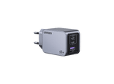 Cargador de pared - Ugreen Mini GaN Nexode Pro, Universal, Carga Rápida, 65W, 2x USB-c, 1x USB-A, Plata