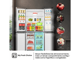 Frigorífico americano - Hisense RQ5P470SETE, Total No Frost, 178.5 cm, 483 l, WiFi, Inverter, Cristal Blanco