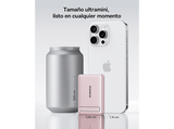 Powerbank - Baseus PicoGo Ultra-Mini Magnetic, 5000mAh, 20W, Carga ultrarrápida inalámbrica Qi2, USB-C, Con cable, Universal, Rosa Nebula