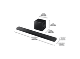 Barra de sonido - Samsung HW-QS700F/ZF, Bluetooth, 345 W, Subwoofer y Dolby Atmos inalámbrico, 3.1.2 canales, WiFi, Negro