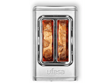 Tostadora - Ufesa OneTouch Duo, 850 W, 2 Ranuras Extra Anchas XL, 6 Niveles de tostado, Descongelar, Inox
