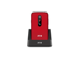Móvil - SPC Stella 3, 4G, Para mayores, Teclas grandes, Botón SOS, Compatible audífonos, Volumen 103dB, Radio FM, Linterna, Base de carga, Rojo