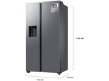 Frigorífico americano - Samsung Bespoke AI RS70F65KDTEF, All Around Cooling, No Frost, 178.4 cm, 640 l, Dispensador agua y hielo, Inox