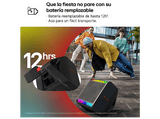Altavoz inalámbrico - LG STAGE 301, 120W, karaoke, luces y pantalla LED, efectos de DJ, Bluetooth, hasta 12h batería,Negro