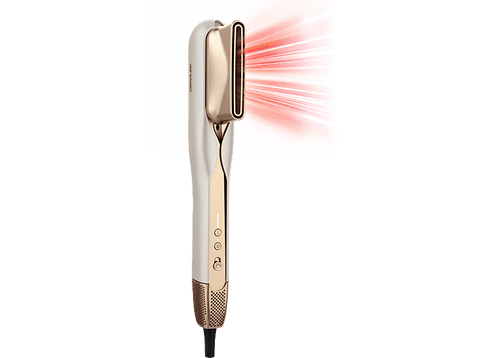 Plancha de pelo - Cecotec RitualCare Air Lisse 2in1 Champagne, Plasma, Seca y alisa a la vez, Cerámica y queratina, 3 temp, 2 accesorios, Champagne