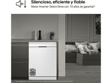Lavavajillas - LG DF587HHS, 14 servicios, 10 programas, 60 cm, QuadWash™, Tercera Bandeja, ThinQ™, Blanco