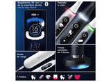 Cepillo eléctrico - Oral-B iO 9, Pack doble, 3 cabezales, Seguimiento 3D con app, Con estuche de viaje, Negro y Rosa