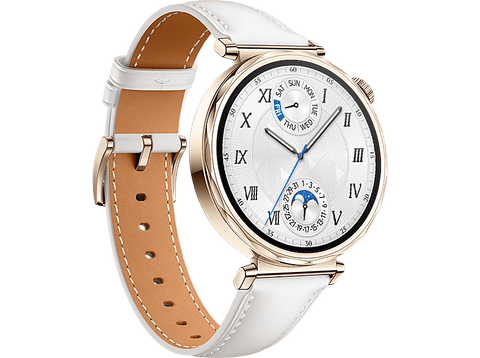 Smartwatch - Huawei Watch GT5 41mm, Llamadas Bluetooth, Respuesta con Teclado, 7 días batería, Compatible iOS/Android, Correa Cuero Blanco