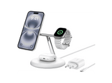 Cargador móvil inalámbrico - Belkin BoostCharge Pro Qi2, Carga Universal con dispositivos que funcionen con el estándar Qi2, 15W, Blanco