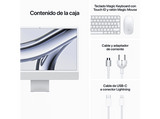 Apple iMac (2023) MQRJ3Y/A, 24 Retina 4.5K, Chip M3, CPU de 8 núcleos, GPU de 10 núcleos, 24GB de RAM, 512GB de SSD, Plata