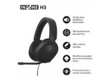 Auriculares gaming - Sony INZONE H3, Sonido espacial 360 para gaming, Micrófono Boom Flip-to-mute, PC/PS5, Ligeros 299g, Caja audio USB, G300, Negro