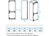 Frigorífico combi integrable - Midea MDRE554FGD01, Total NoFrost, 194 cm, 403 l, Metal Cooling, Fast Freezing, Blanco