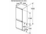 Frigorífico combi integrable - Balay 3KID834F, No Frost, 193.5 cm, 290 l, Botellero, Blanco
