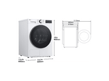 Secadora bomba de calor - LG RHX5009TLC, 9 kg, 12 programas, AI DUAL Inverter™, ThinQ™, Blanco