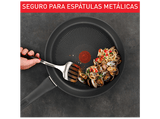 Set de sartenes - Tefal Titanium Excellence G1510S, 3 sartenes, Revestimiento antiadherente de titanio, Inducción, Negro
