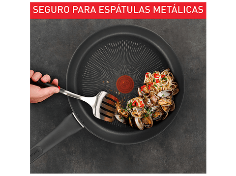 Set de sartenes - Tefal Titanium Excellence G1510S, 3 sartenes, Revestimiento antiadherente de titanio, Inducción, Negro