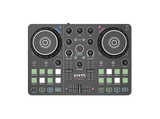 Mezcladora DJ - Vieta Pro Vega, 2 Canales, USB-C y Minijack 3.5mm, Tarjeta de Sonido Integrada, Negro