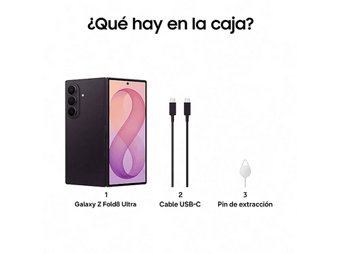 Móvil - Samsung Galaxy Z Fold8 Ultra, Violeta Nocturno, 512GB, 12GB RAM, 8