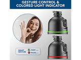 Soporte móvil - CellularLine FACECAM, Con reconocimiento facial, Rotación completa, Tecnología de funcionamiento con gestos, Universal, Negro