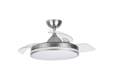 Ventilador de techo con luz - Orbegozo CP 121105, 35 W, 6 Velocidades, Temporizador, Sistema de ventilación reversible, Níquel