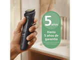 Afeitadora corporal - Philips MG3935/15 ALL IN ONE, 7, Recortadora 7 en 1, Cuerpo y Barba, Uso en seco/húmedo, Autonomía 70 min., Negro