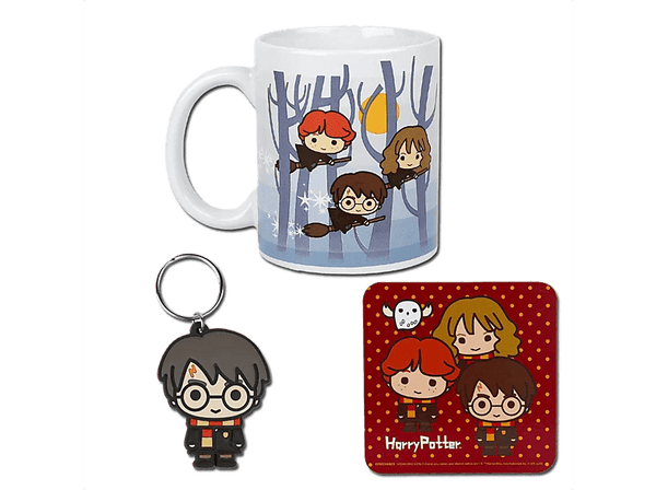 Pack Merchandising - Sherwood Harry Potter, Taza de cerámica, Llavero de goma y Posavasos de corcho