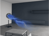 Ventilador de pie - Rowenta Turbo Essencial VU3110, 55W, 3 velocidades, Altura regulable, Silencioso, 6 aspas, Negro