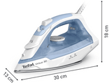 Plancha de vapor - Tefal Virtuo 30 FV2C41, 2000 W, 120 g/min, 0.24 l, Vapor vertical, Antigoteo, Antical,  Blanco / Azul