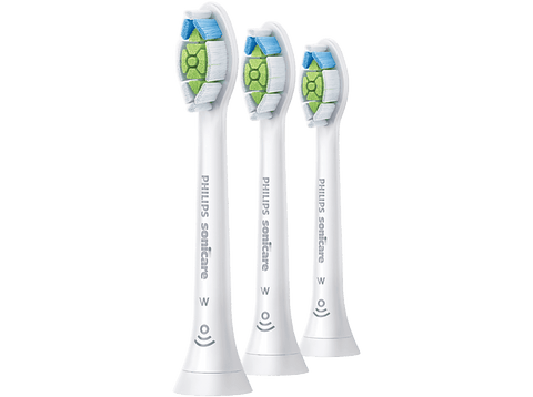 Recambio para cepillo dental - Philips Optimal White HX6063/87, Cabezal Sonicare, Pack 2+1, Blanqueador, Control antiplaca, Suavidad media, Blanco
