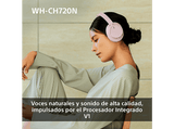 Auriculares inalámbricos - Sony WH-CH720NP, Cancelación ruido (Noise Cancelling), 35h, Carga Rápida, Con Asistente, Bluetooth, De Diadema, ANC, Rosa