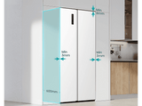 Frigorífico americano - Hisense RS3P538NEWE, No Frost, 178.6 cm, Kitchen Fit, Inverter, 527 l, Blanco