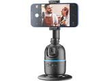 Soporte móvil - CellularLine FACECAM, Con reconocimiento facial, Rotación completa, Tecnología de funcionamiento con gestos, Universal, Negro