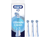 Recambio para cepillo dental - Oral-B iO Ultimate Clean, Pack de 3 unidades, Blanco