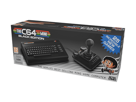 Consola retro - THEC64 mini - Black Edition, 25 juegos preinstalados, Joystick, HDMI, Negro
